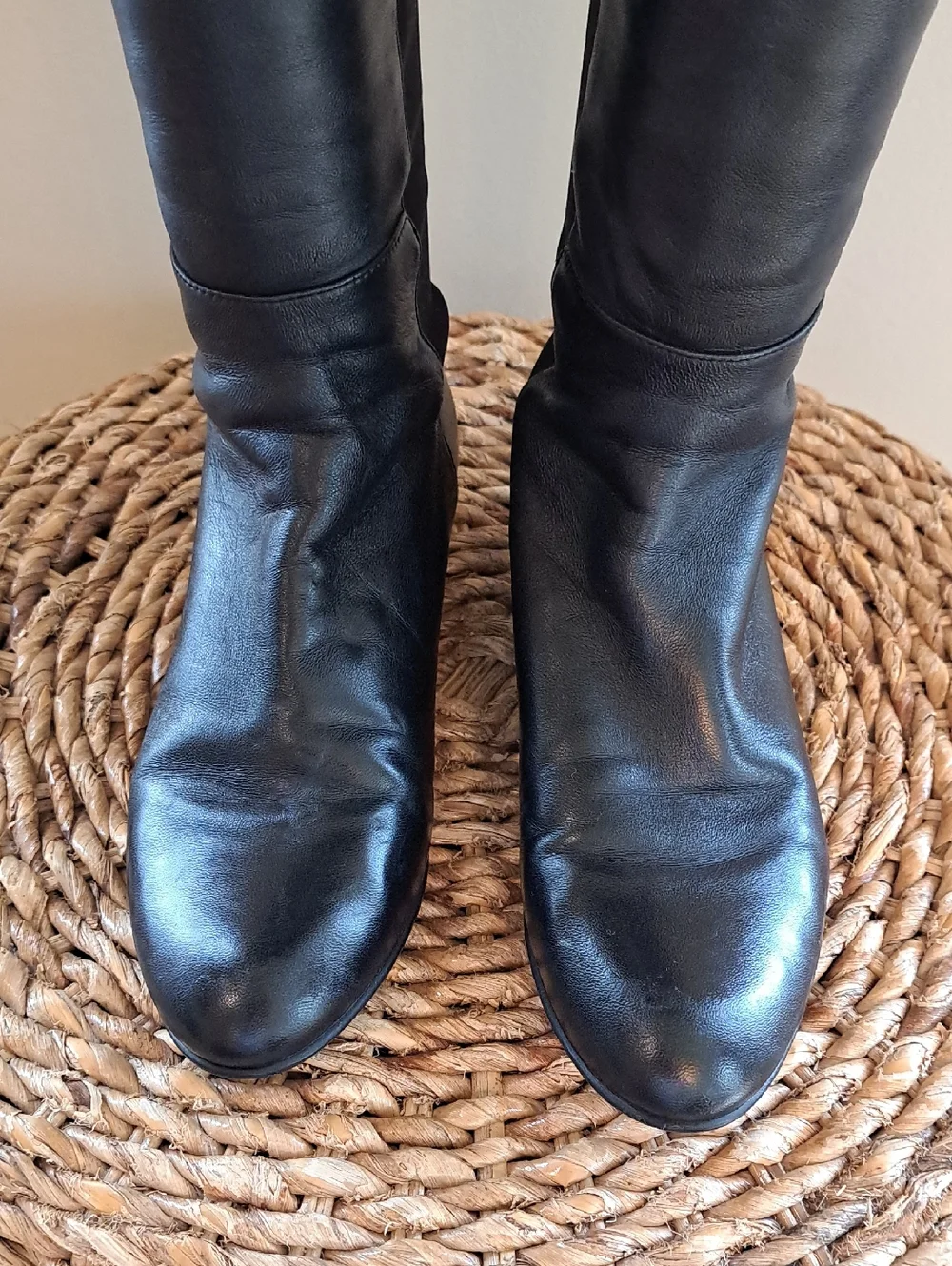 Stuart Weitzman Womens‎ 50/50 Black Leather/Microfiber Over-the-Knee Boots 5.5